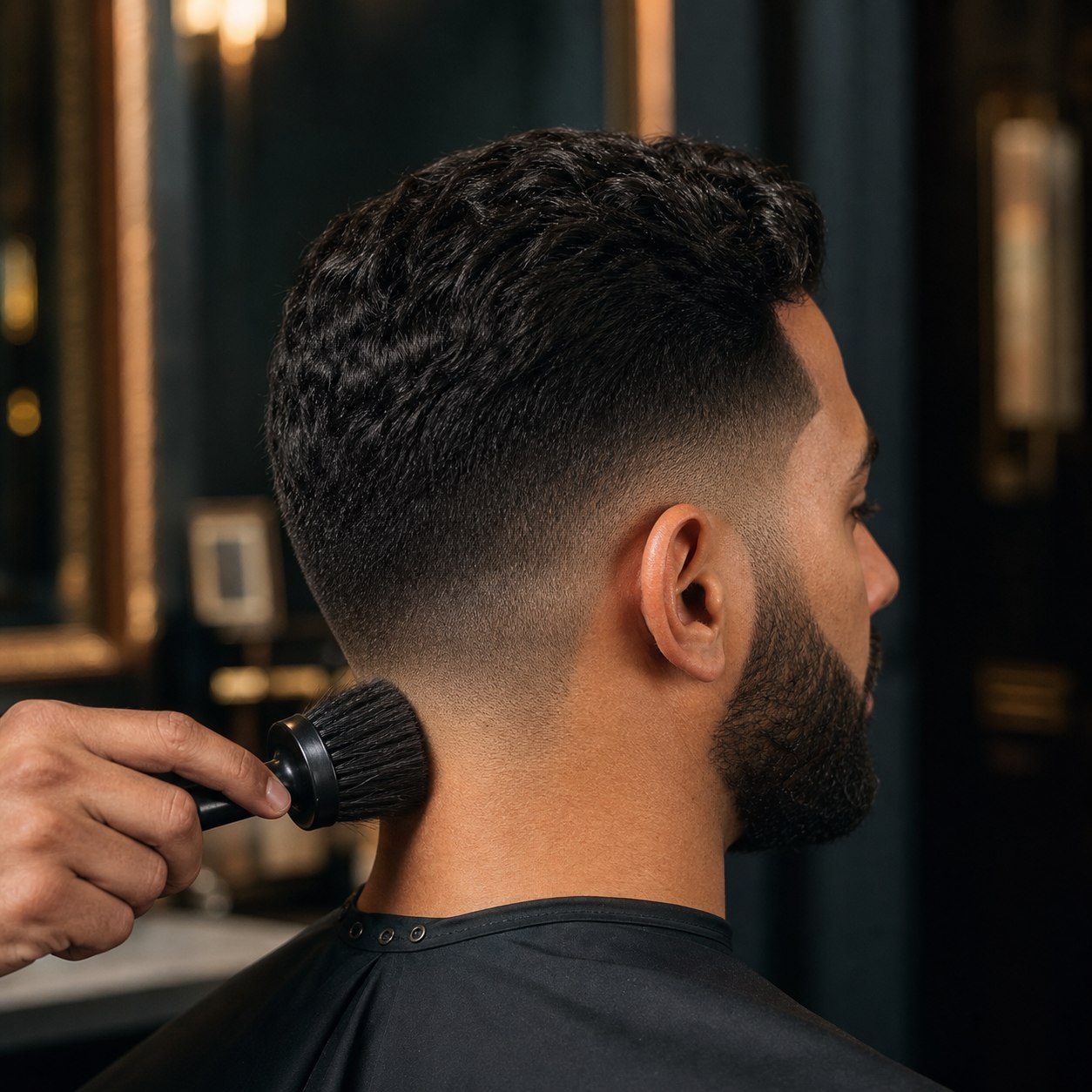 Acabamento de um corte masculino